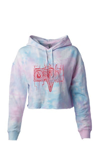 Fatbol Tie Dye Crop Top Hoody - "Stereo Death"