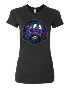 Fatbol Women's Crew Neck - Skullface "Garcia Space Face" - Black