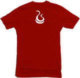 Men's Red Fatbol Crew Neck Tee "Classic Tech Logo" - White Print - fatbol